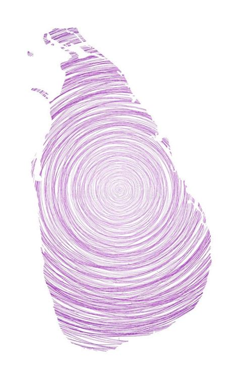 Sri Lanka Map Filled With Concentric Circles Stock Vector