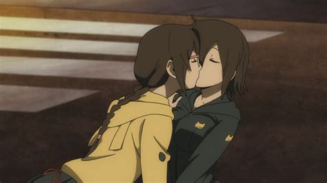 Anime Anime Girls Anime Screenshot Twins Kissing Two Women Orihara