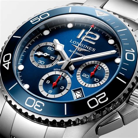 Longines Hydroconquest 43mm Chronograph Blue Dial Steel Mens Watch