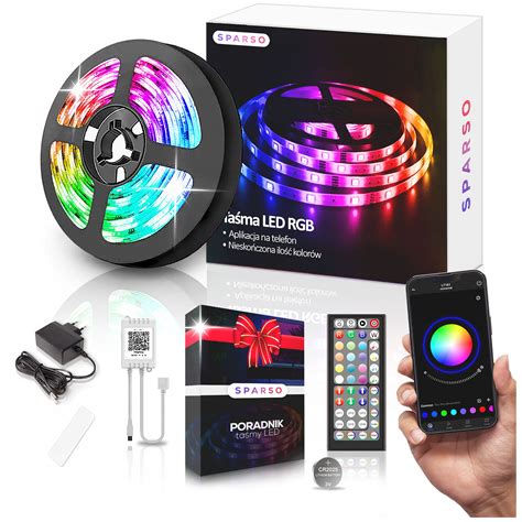 Ta Ma Led M Rgb Ledy Pilot Aplikacja Bluetooth Muzyka Zestaw V