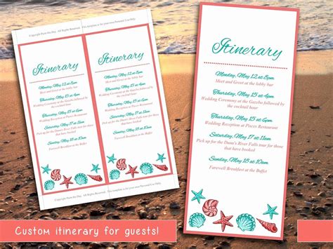 Destination Wedding Itinerary Template