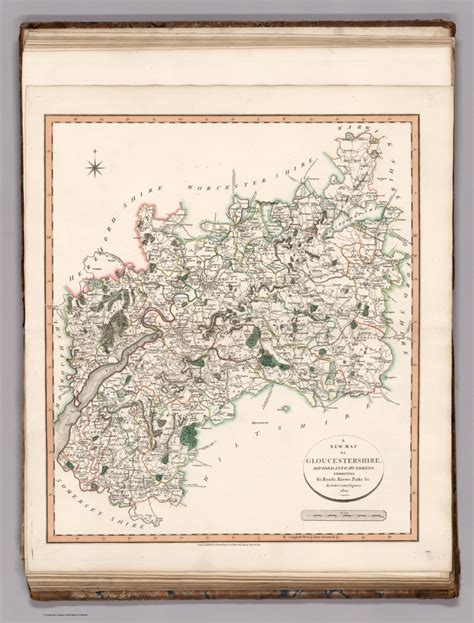 A New Map Of Gloucestershire Divided Into Hundreds Exhibiting Its Roads Rivers Parks Andc By