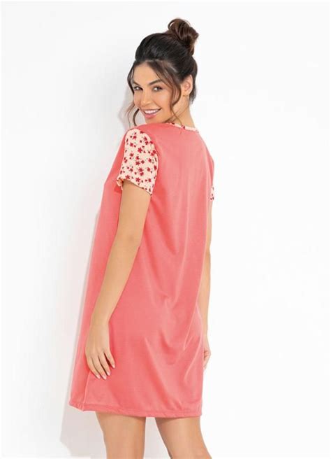 Alma Dolce Camisola Decote E Mangas Estampados Coral Camisola