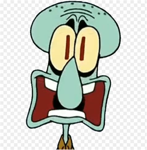 Spongebob Scared By Supercaptainn Scared Squidward PNG Transparent