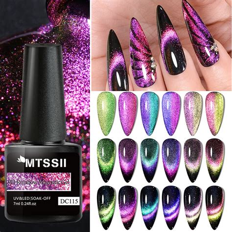 Mtssii D Cat Magnetic Gel Nail Polish Shiny Colorful Glitter Sparkling