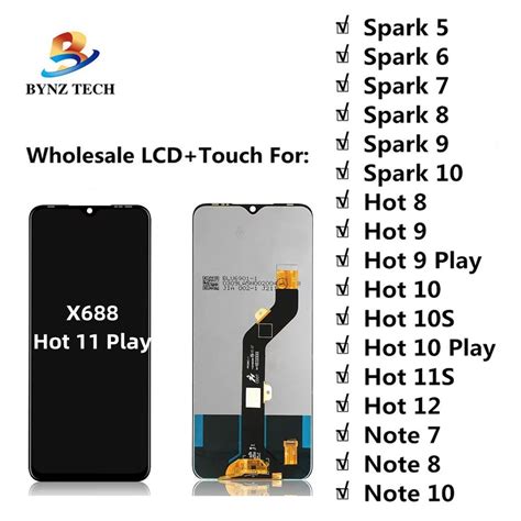 Factory Wholesale Mobile Phone Lcd For Infinix Tecno Hot Play X Lcd Display Touch Panel