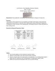 Recrystallization Melting Point Determination Of Organic Course Hero