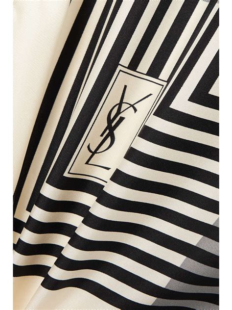 SAINT LAURENT Printed Silk Twill Scarf NET A PORTER