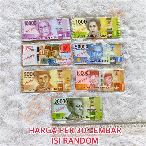 Jual Mainan Uang Uangan Kertas Main Uang Mainan Kita Isi 30 Pcs Lembar