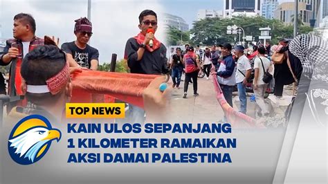 Kain Ulos Sepanjang Km Ramaikan Aksi Bela Palestina Youtube