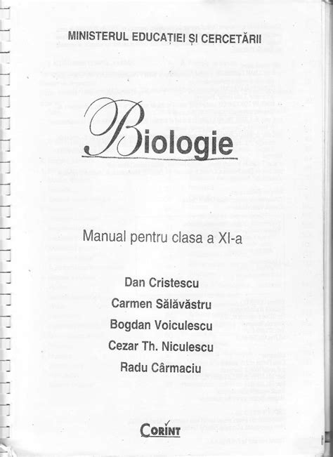 PDF 80544724 Manual De Biologie Clasa A XI Pdf DOKUMEN TIPS