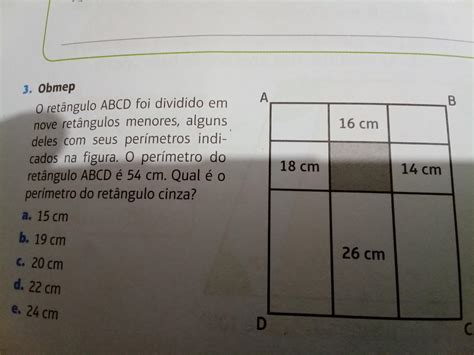 O Retângulo Abcd Foi Dividido Em Nove Retângulos Menores Alguns Deles