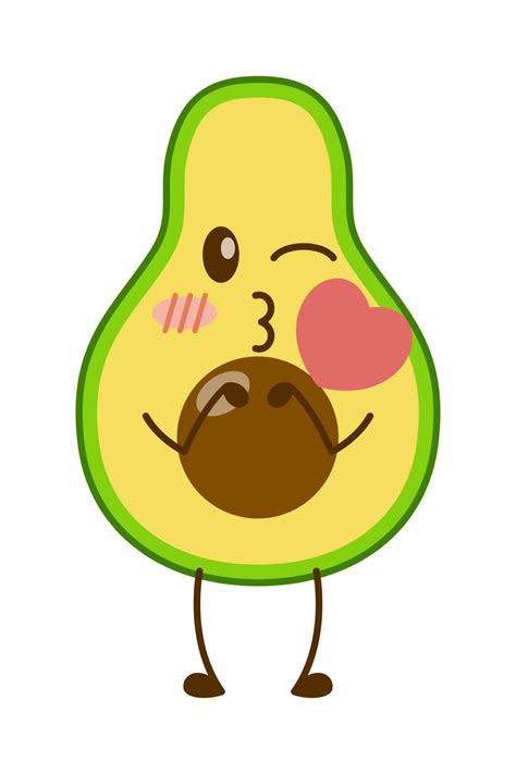 Avocado Cartoon Character Mascot Design Of Illustration Cute Avocado