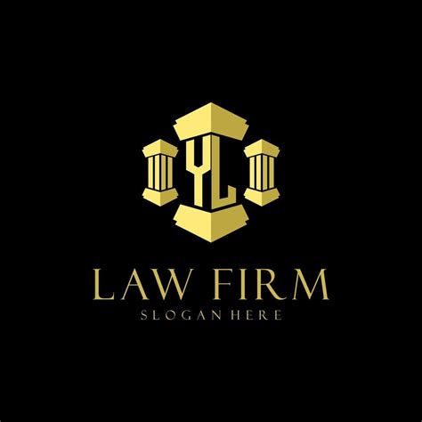 Yl Initial Monogram Logo For Lawfirm With Pillar Design Vector