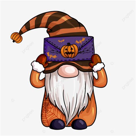 Halloween Gnome Jack O Lantern Envelope Illustration Halloween Gnome