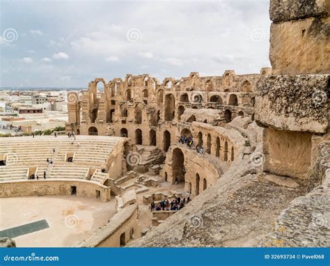 Ruins Of Ancient Colosseum In North Africa Stock Photo Image Of Arena