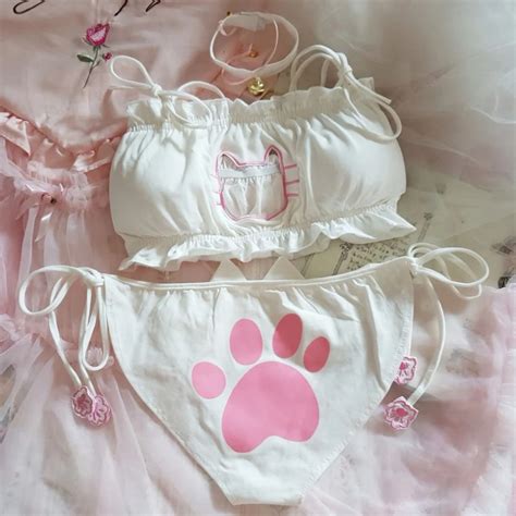Conjunto De Lingerie Cosplay Anime Japon S Gato Fofo Sexy Oco Peito Aberto Roupa Ntima