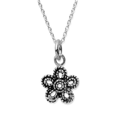 Unique Gold Plated Silver Necklace With Flower Pendant Sn0187