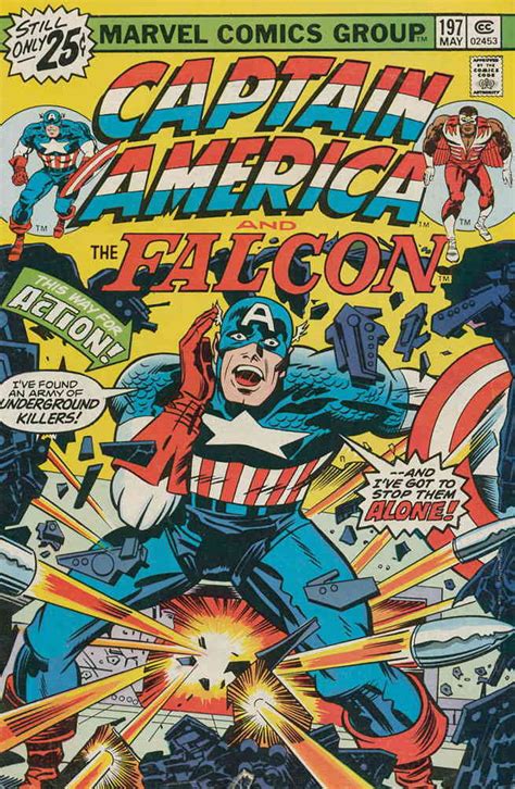 Captain America 1st Series 197 With Marvel Value Stamp FN Marvel