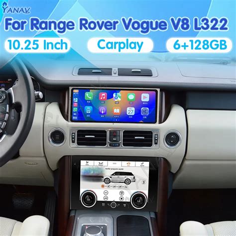 10 25 Android Car Radio AC Panel For Range Rover Vogue L322 V8 2002