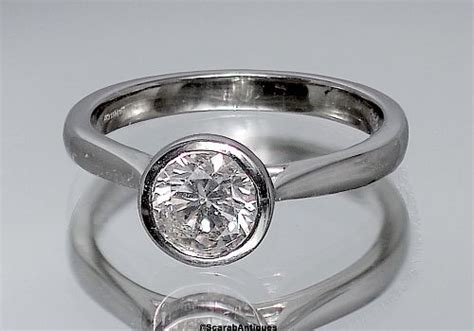 Solitaire diamond & platinum ring from Scarab Antiques