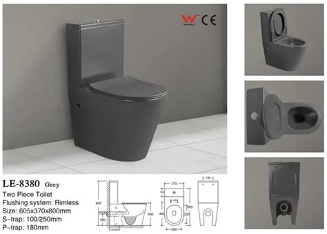 Watermark CE Closestool Factory Two Piece Floor Mounted Multi Color Wc