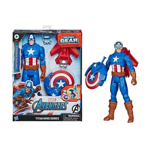 Boneco Marvel Vingadores Titan Hero Series Blast Gear Deluxe Capitao