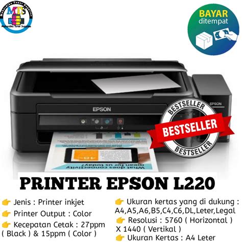 Jual Printer Epson L220 L210 Print Scan Copy Siap Pakai Shopee