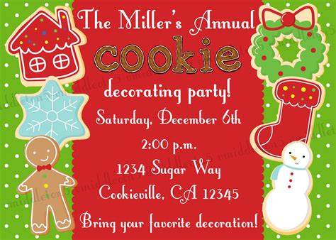 Items similar to Christmas Cookie Decorating Party Invitation Print ...