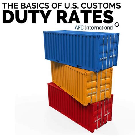 U S Customs Duty Rates Basics Afc International Llc