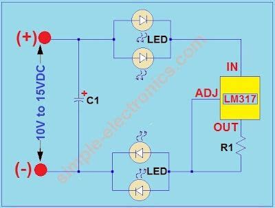 Current Regulated LED Lamp With LM317 Led Led Gadgets Circuit