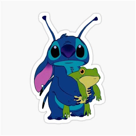 Stitch With Frog Sticker For Sale By Samsar Redbubble