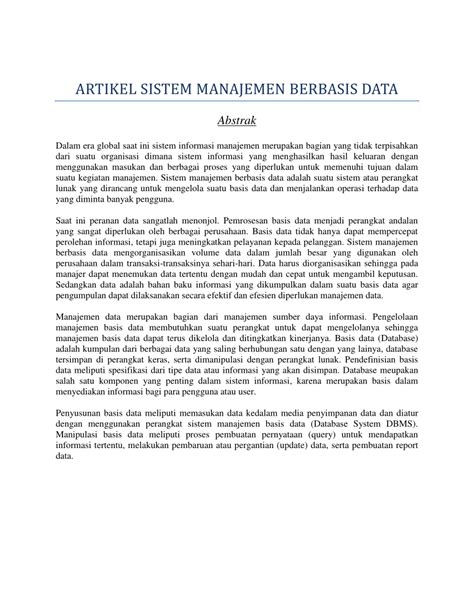 PDF ARTIKEL SISTEM MANAJEMEN BERBASIS DATA