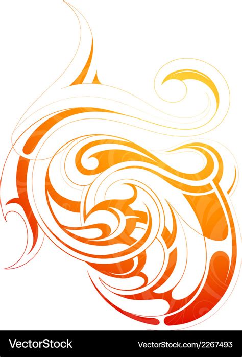 Fire flame tattoo as graphic design element Vector Image