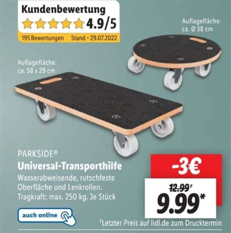 Lidl Filialen Parkside Universal Transporthilfen Holz Max Kg