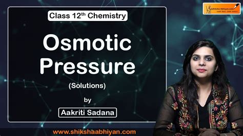 Osmotic Pressure Solutions Cbse Class 12 Chemistry Youtube