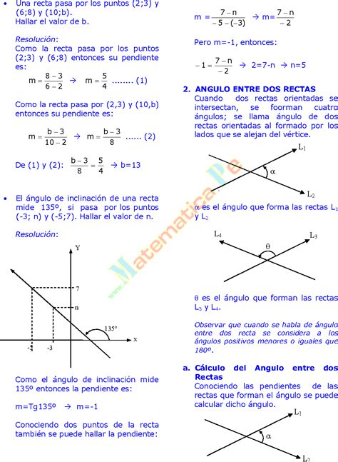 Ecuaci N General De La Recta Y Ngulo Entre Rectas Ejercicios