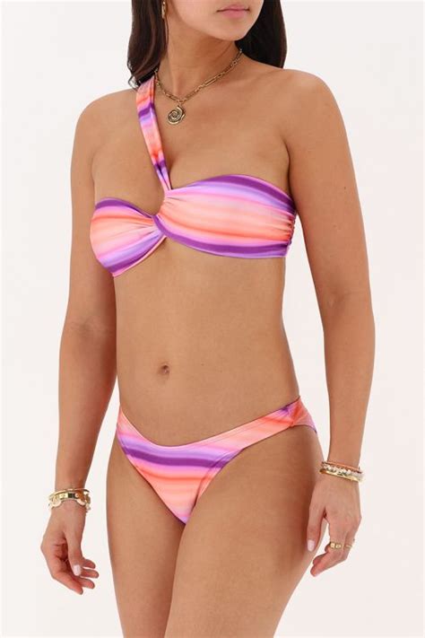 Pinkes Asymmetrisches One Shoulder Bikini Oberteil Mit Farbverlauf My Jewellery