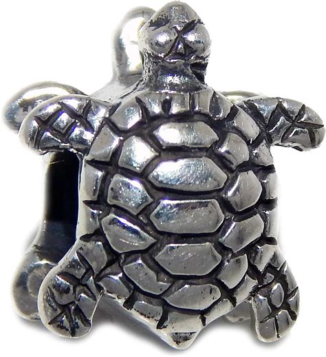 Amazon Icyrose Solid Sterling Silver Two Sided Turtle Charm