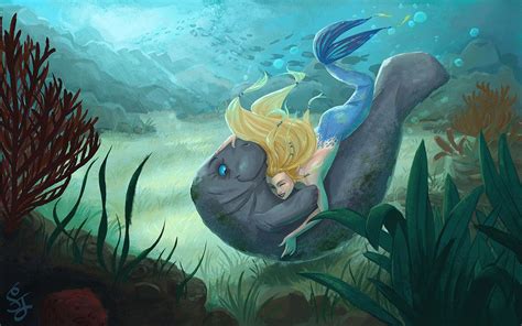 Mermaid And The Manatee By Aerowan Deviantart On DeviantArt