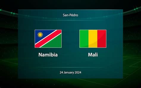 Premium Vector | Namibia vs mali football scoreboard broadcast graphic