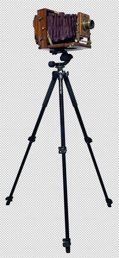 Wooden Folding Antique Camera Tripod transparent png