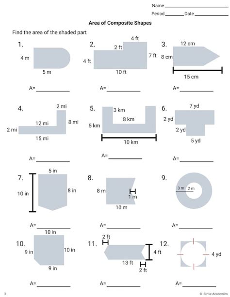 Area And Perimeter Of Composite Figures Worksheet By Math In The Worksheets Library