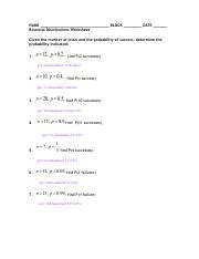 Probability And Binomial Distributions Practice Worksheet Course Hero