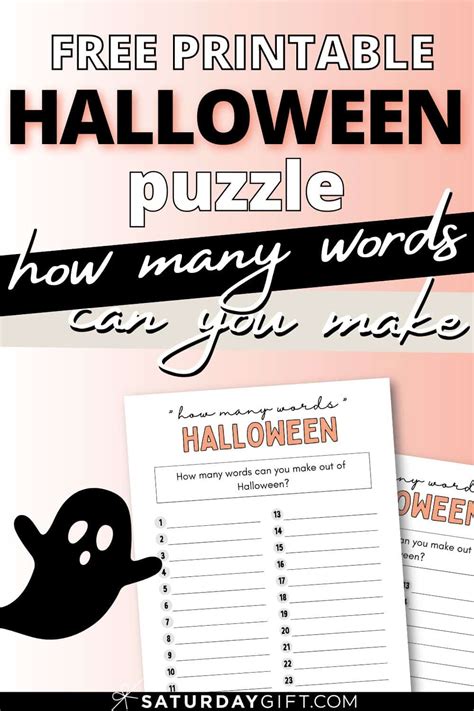 How Many Words Can You Make From Halloween Worksheet