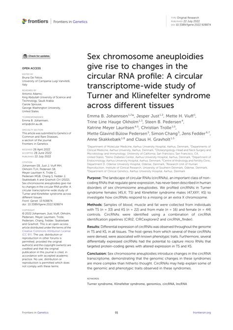 PDF Sex Chromosome Dosage Effects On Circular RNA A Circular