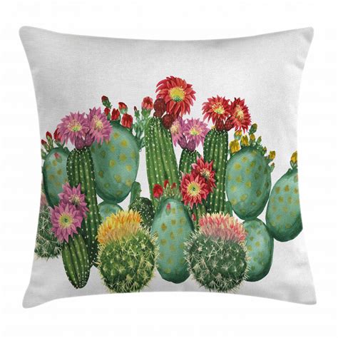 Cactus Decor Throw Pillow Cushion Cover Saguaro Barrel Hedge Hog