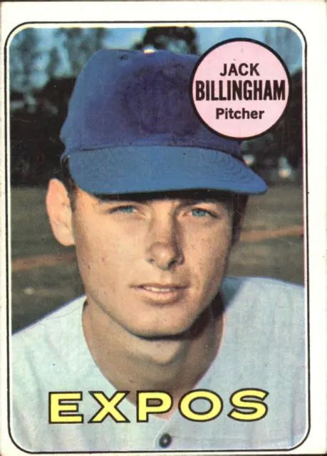 CARTE DE BASEBALL 1969 Topps Montréal Expos 92 Jack Billingham très