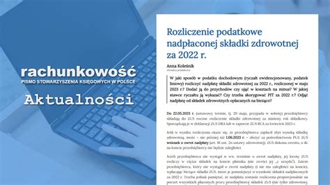 Rozliczenie podatkowe nadpłaconej składki zdrowotnej za 2022 r