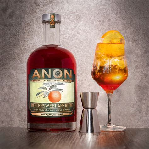 Non Alcoholic Aperol Style Drink Bittersweet Aperitif Anon Drinks